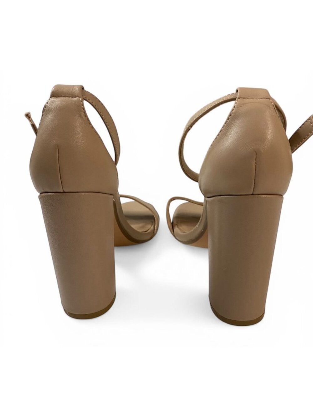 Steve Madden Carrson Heels Beige Ankle Strap Block Heel Womens 6.5M - Picture 5 of 13